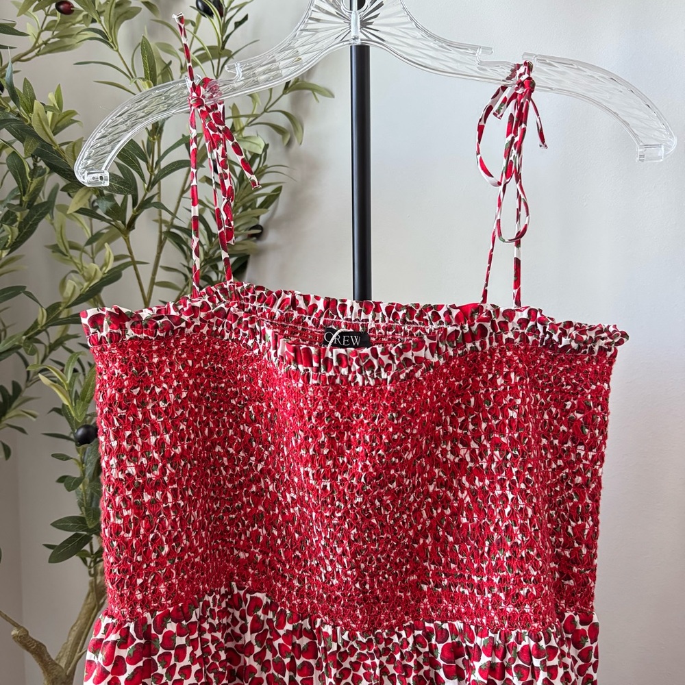 J. Crew Paloma Dress In Strawberry Swirl Cotton Poplin - Picture 3 of 7